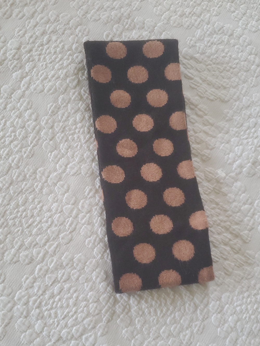 PORTOLANO HEADBAND WITH POLKA DOT/ WOMEN'S IN  DARK BROWN MERINO BLEND